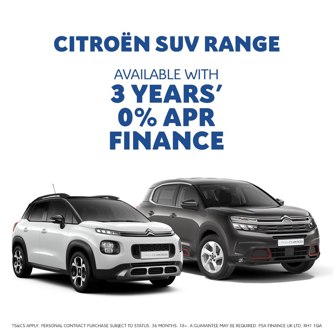 Citroën SUV Range 0% PCP over 3 years